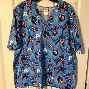 Captain America marvel scrub top